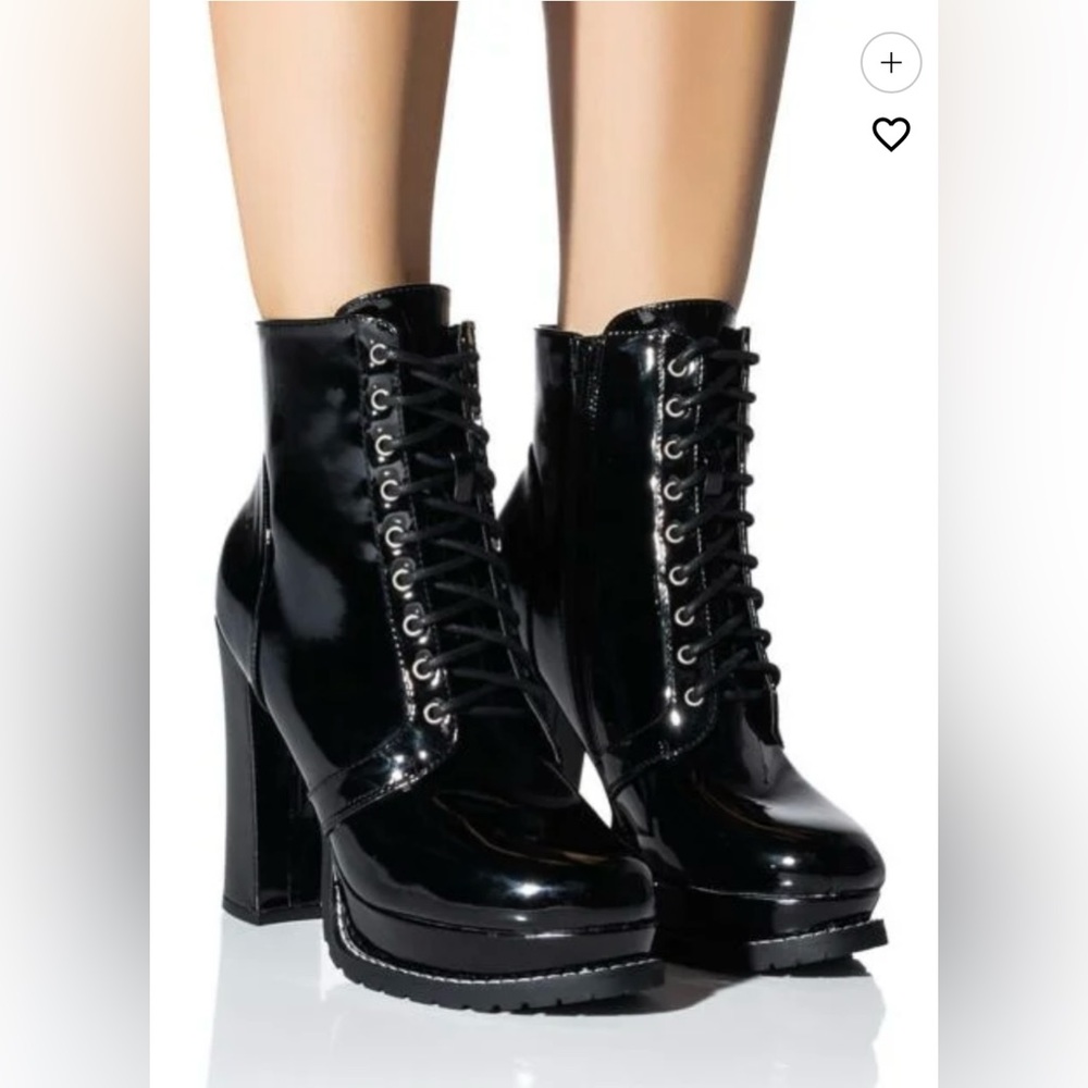 AZALEA WANG Freddie Chunky Lace Up booties SIZE: 8 - Picture 1 of 10